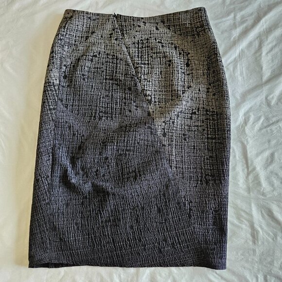 Les Copains Skirt L Knee Length Front Fold Grey Textured Lined Circle Sz EUR 42 - Picture 14 of 14